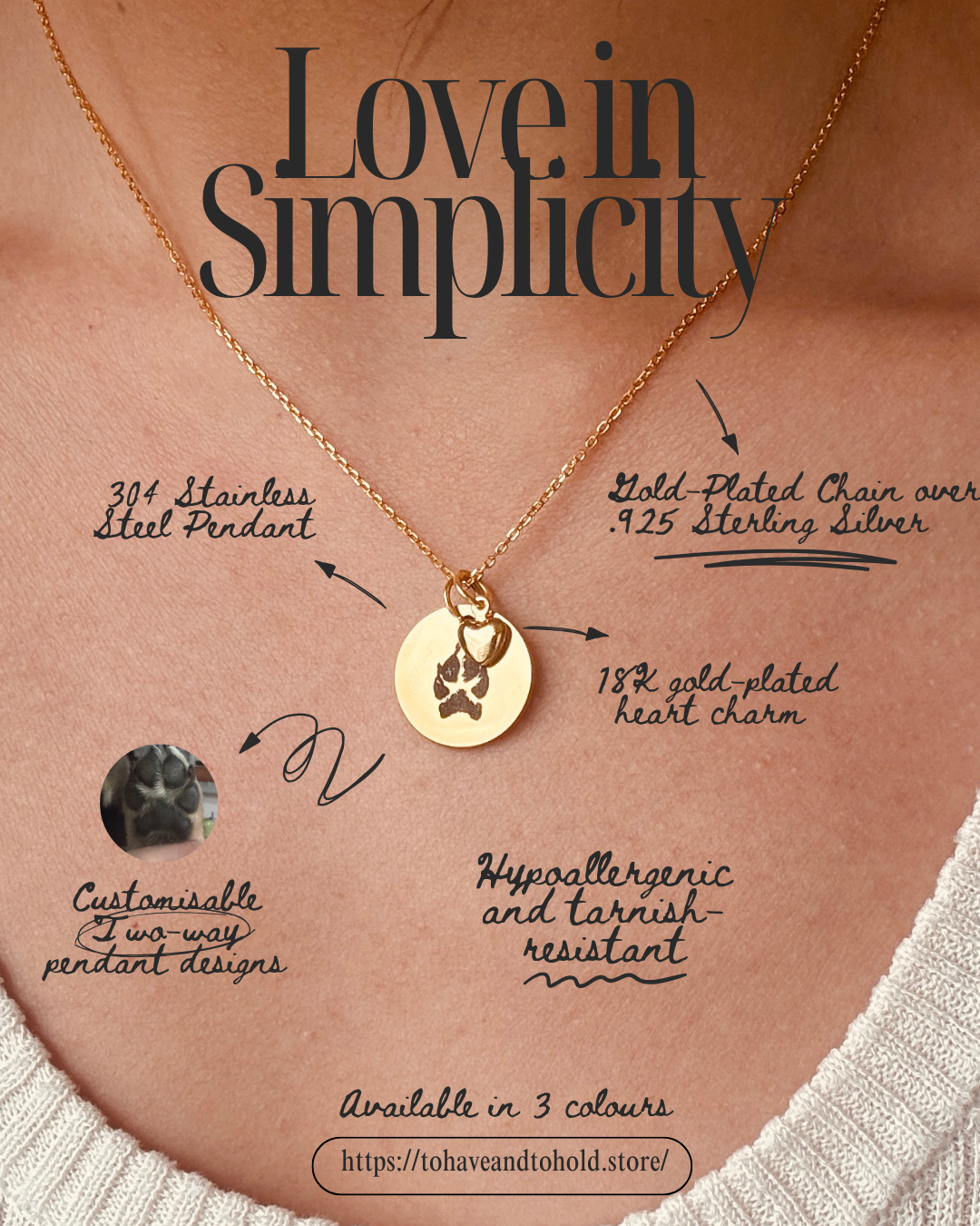 Love in Simplicity - Two way Pendant