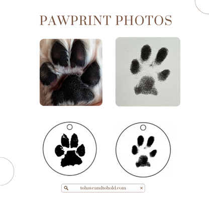 Capturing pawprint photos to customise into two pawprint designs.